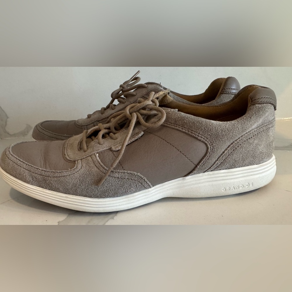 Cole Haan Grand.OS leather Suede pewter oxford court classic walking rare US9.5